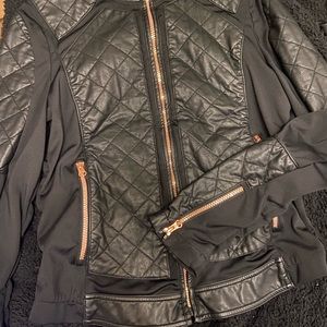 Leather looking polyester, Victoria’s Secret jacket, size medium